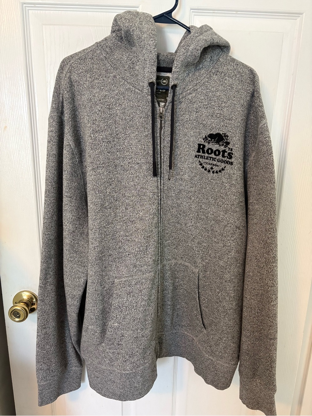 Roots Gray Men’s Full-Zip Hooded Sweatshirt